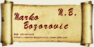Marko Božorović vizit kartica